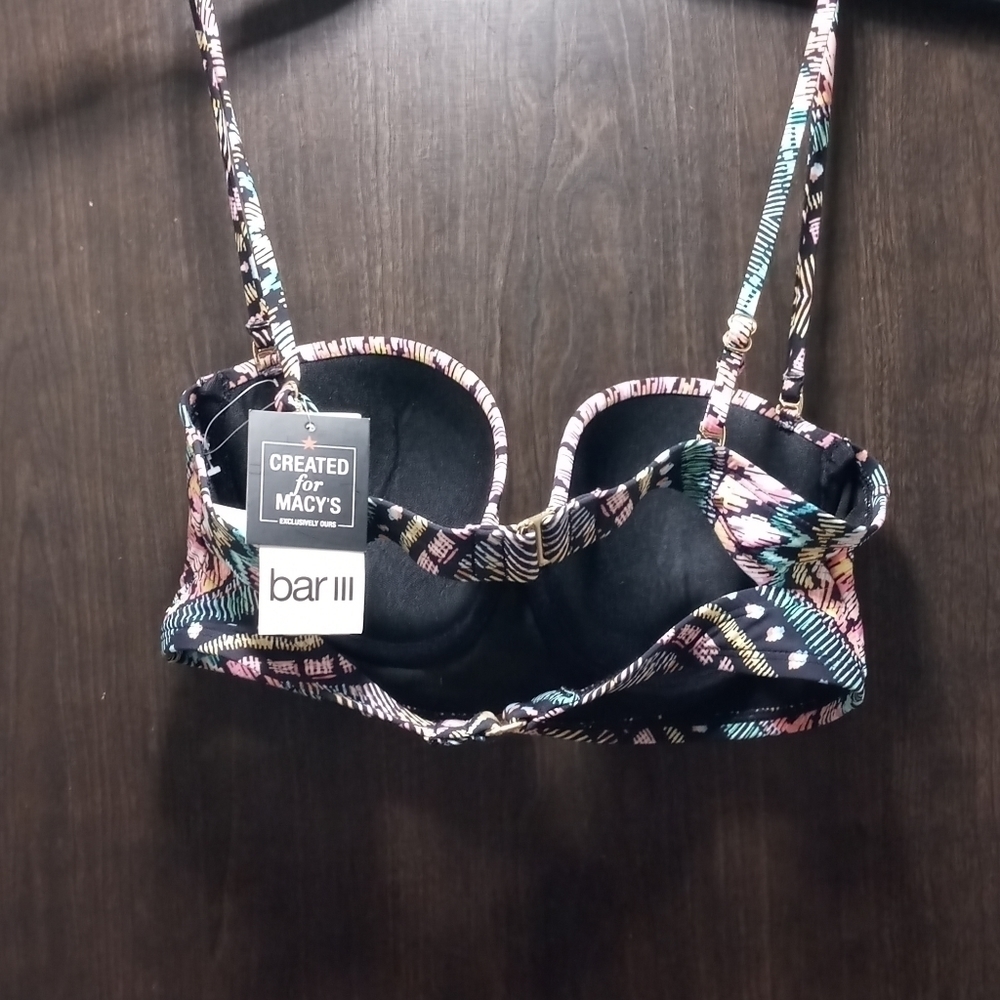 Bar III Neon Tribal Underwire Bikini Top - Picture 3 of 6